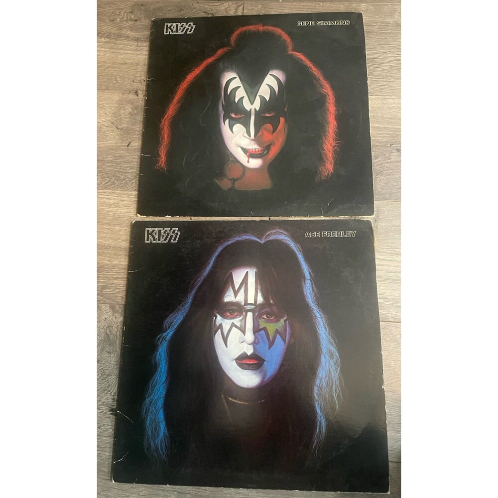 vintage 1978 Kiss Ace Frehley 33 RPM vinyl LP 12" and Gene Simmons LP Both LP's